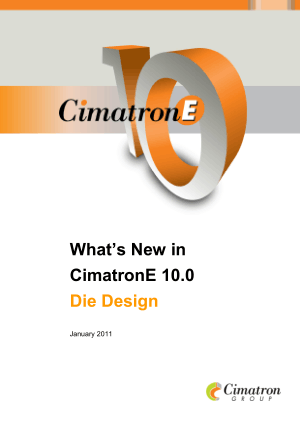 What is New in Cimatron E10 Die Design