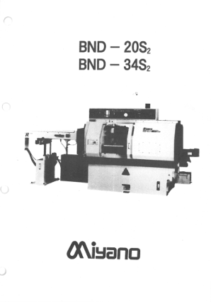 Miyano BND 20S2 34S2 Manual