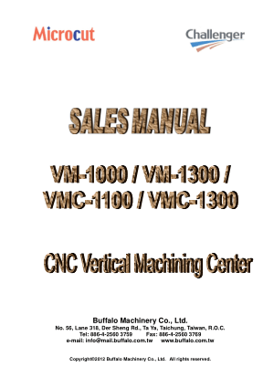 Microcut Challenger Sales Manual CNC Vertical Machining Center