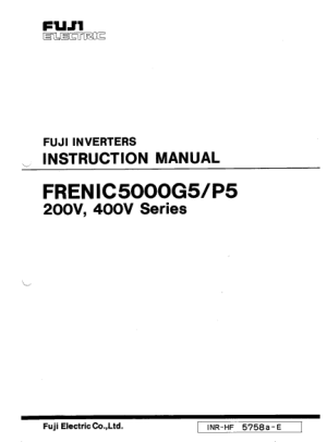 Fuji Inverter Instruction Manual FRENIC5000G5