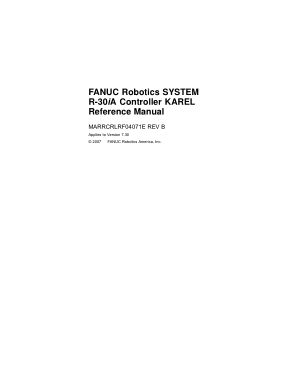 FANUC Robotics R-30iA Controller KAREL Reference Manual