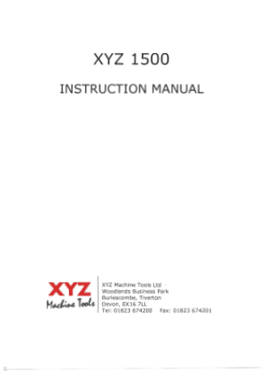 King Rich KR-V1500 XYZ 1500 Instruction Manual