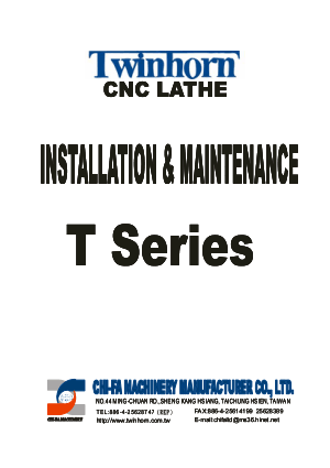 Twinhorn CNC Lathe T Series Installation Maintenance Manual