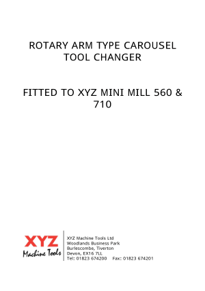 XYZ 560 710 Rotary Arm Type Carousel Tool Changer Manual
