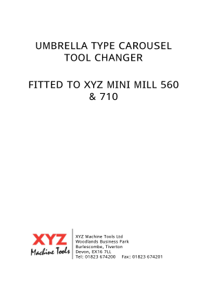 XYZ Mini MIll 560 710 Umbrella Type Carousel Tool Changer Manual