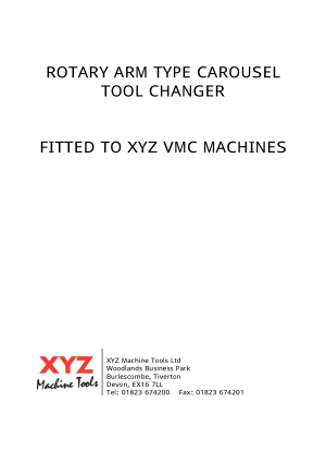 XYZ VMC Rotary Arm Type Carousel Tool Changer Manual