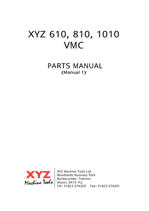 XYZ VMC 650 850 1010 Parts Manual 1