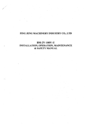 Ping Jeng BM-2V-100V-U Bed Mill Manual