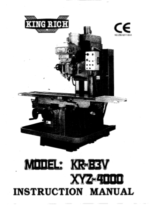King Rich KR-B3V XYZ-4000 Parts Manual