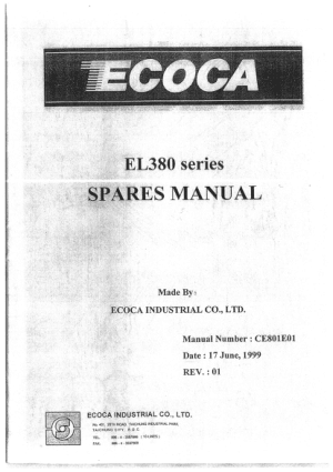 XYZ PRO 360 Ecoca EL 380 Spares Manual