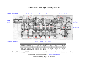 Colchester Triumph 2000 Gearbox
