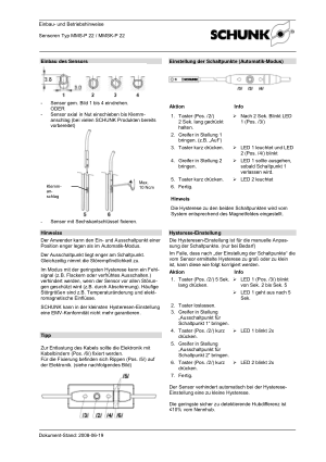SCHUNK Sensoren Typ MMS-P 22 / MMSK-P 22 Assembly Operation Manual