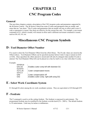 Centroid M-Series CNC Program Codes G-codes M-functions