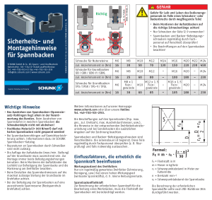 SCHUNK Safety- and Assembly Information for Chuck Jaws