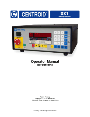 Centroid DX1 Indexing Controller Operator Manual