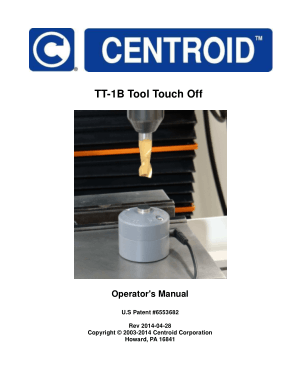 Centroid TT-1B Tool Touch Off Operator’s Manual