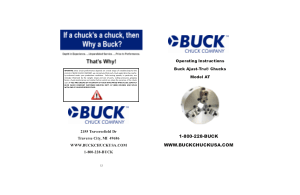 Buck Ajust-Tru Chucks Model AT Operating Manual