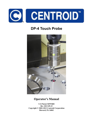 Centroid DP-4 Touch Probe Operator’s Manual