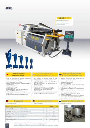 Sahinler Metal 4R HC 10-155 Technical Specifications