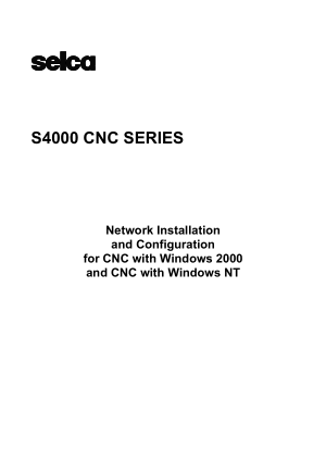 Selca S4000 CNC SERIES Network Installation and Configuration Manual