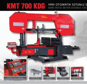 Karmetal KMT 700 KDG SDG Semi-auto Miter Double Column Band Saw Machine Specifications