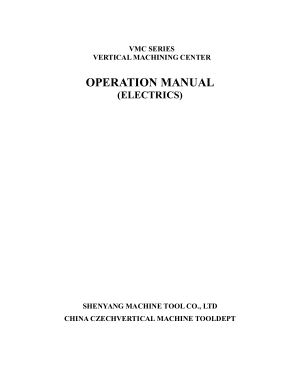 VMC650e VMC850e Electrical Operator Manual