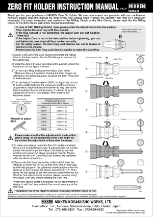 Nikken Zero Fit Bulleye Holder Instruction Manual
