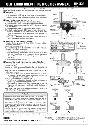 Nikken Centering Holder Instruction Manual