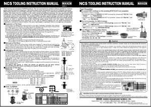 Nikken NC5 Tolling Instruction Manual