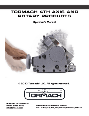 Tormach 4TH Axis and Rotary Products Operator’s Manual