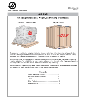 Haas CNC Shipping Dimensions, Weight, and Crating Information