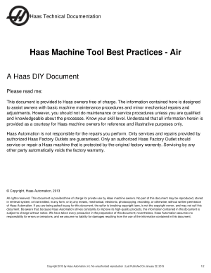 Haas Machine Tool Best Practices – Air