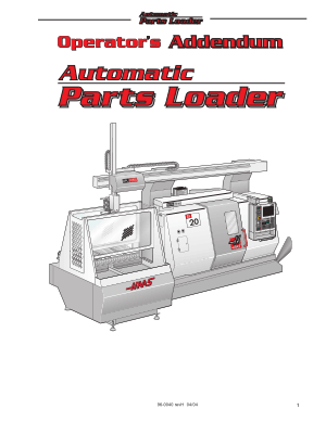 Haas Automatic Parts Loader Operator Addendum