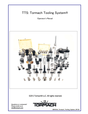Tormach Tooling System (TTS) Operator’s Manual