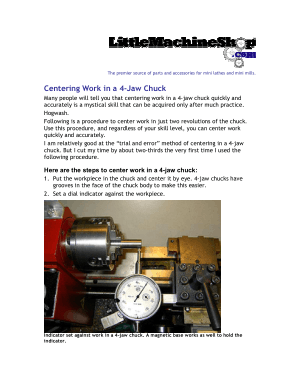 Centering Work in a 4-Jaw Chuck
