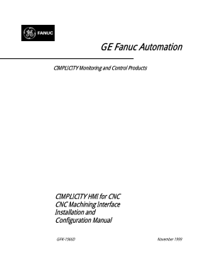Fanuc CIMPLICITY HMI for CNC Installation & Configuration Manual GFK-1566D