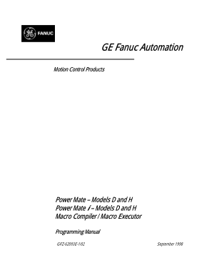 Fanuc Power Mate-Models D & H Macro Compiler/Macro Executor Programming Manual GFZ-62093E-1/02