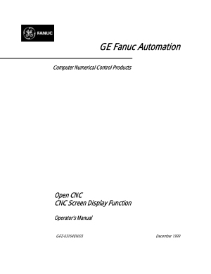 Fanuc Open CNC CNC Screen Display Function Operator Manual GFZ-63164EN/03