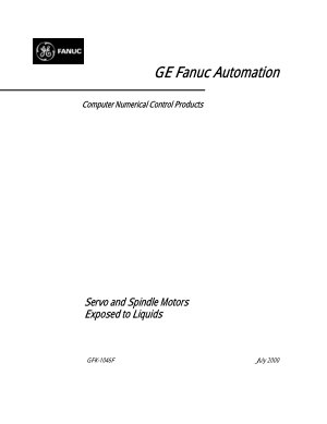 Fanuc Servo and Spindle Motors Exposed to Liquids GFK-1046F