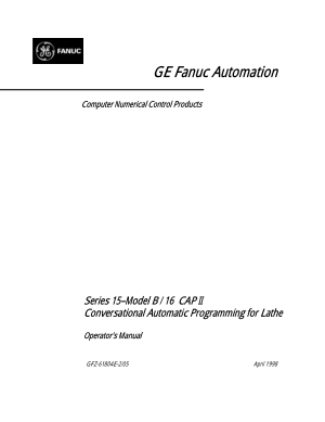 Fanuc 15-Model B /16 CAP II Conversational Automatic Programming for Lathe Operator Manual GFZ-61804E-2/05