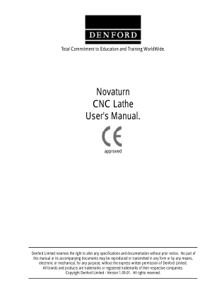 DENFORD Novaturn CNC Lathe Users Manual