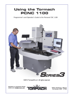 Tormach PCNC 1100 Programmer’s and Operator’s Guide