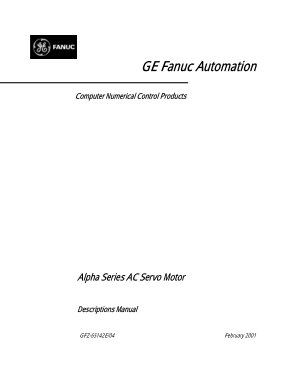 Fanuc Alpha Series AC Servo Motor Descriptions Manual GFZ-65142E/04
