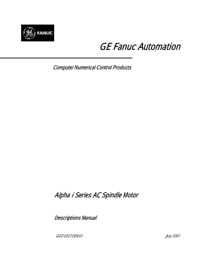 Fanuc Alpha i Series AC Spindle Motor Descriptions Manual GFZ-65272EN/01