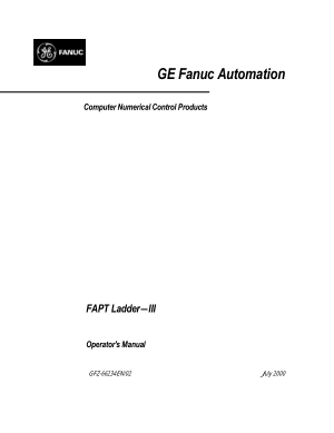 Fanuc FAPT Ladder-III Operator Manual GFZ-66234EN/02