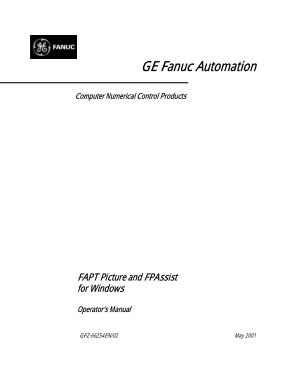 Fanuc FAPT Picture and FPAssist for Windows Operators Manual GFZ-66254EN/02