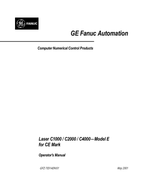 Fanuc Laser C1000 / C2000 / C4000-Model E for CE Mark Operators Manual GFZ-70314EN/01