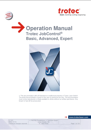 Trotec JobControl Basic Advanced Expert Operation Manual