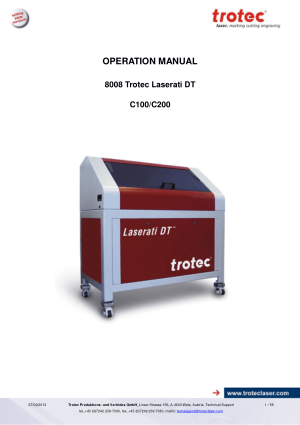 8008 Trotec Laserati DT C100 C200 Operating Manual