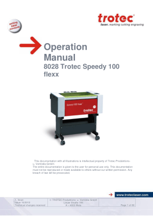 Trotec Laser 8028 Trotec Speedy 100 flexx Operation Manual